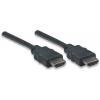 Manhattan HDMI kabel Zástrčka HDMI-A, Zástrčka HDMI-A 1.00 m černá 308816 High Speed HDMI HDMI kabel