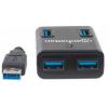 Manhattan 162296 USB Hub 4 porty USB-A USB 3.0 5 GBit/s černá Manhattan USB-A 4-Port Hub, 4x USB-A Ports, 5 Gbps (USB 3.2 Gen1 aka USB 3.0)