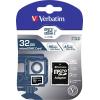 Verbatim PRO paměťová karta microSDHC 32 GB Class 10, UHS-I, UHS-Class 3 vč. SD adaptéru