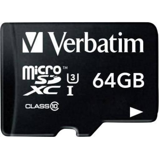 Verbatim PRO paměťová karta microSDXC 64 GB Class 10, UHS-I, UHS-Class 3 vč. SD adaptéru