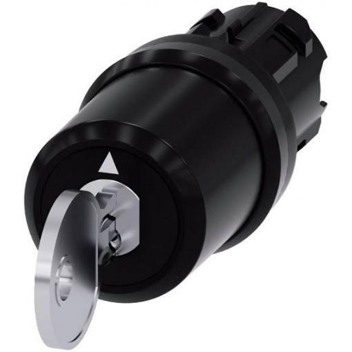 Siemens 3SU10005BL110AA0 3SU1000-5BL11-0AA0 klíčový spínač plastový přední prstenec černá 2 x 45 ° 1 ks