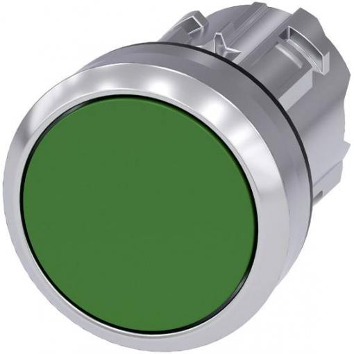 Siemens 3SU10500AB400AA0 3SU1050-0AB40-0AA0 tlačítko kovový přední prstenec, Vysoký lesk , plochý hmatník zelená 1 ks