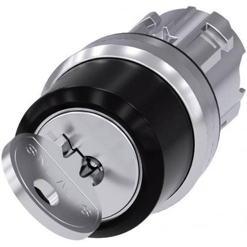 Siemens 3SU10504BF110AA0 3SU1050-4BF11-0AA0 klíčový spínač kovový přední prstenec, Vysoký lesk černá 1 x 90 ° na klíč 1 ks