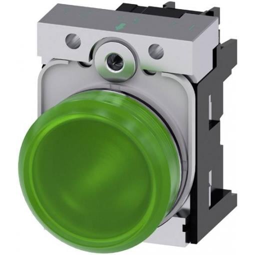 Siemens 3SU1152-6AA40-1AA0 světelný hlásič Vysoký lesk zelená 24 V/AC, 24 V/DC 1 ks