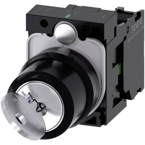 Siemens 3SU11004BF111BA0 3SU1100-4BF11-1BA0 klíčový spínač plastový přední prstenec černá, šedá 1 x 90 ° na klíč 1 ks