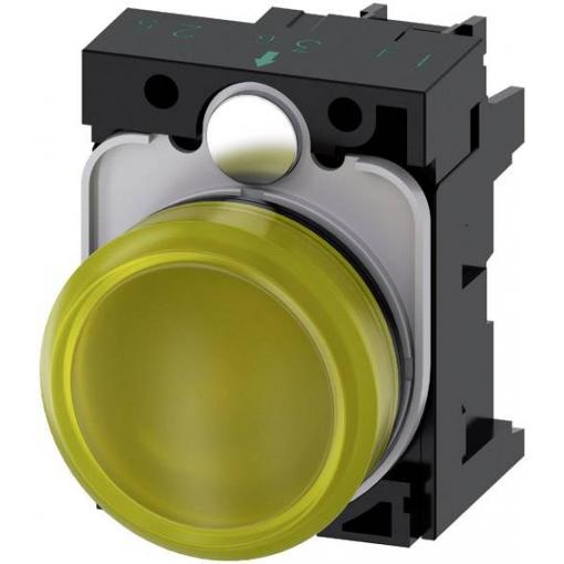 Siemens 3SU1102-6AA30-1AA0 světelný hlásič plochý žlutá 24 V/AC, 24 V/DC 1 ks