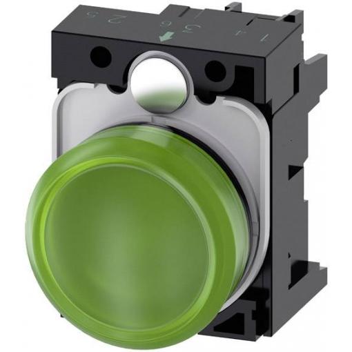Siemens 3SU1106-6AA40-1AA0 světelný hlásič plochý zelená 230 V/AC 1 ks