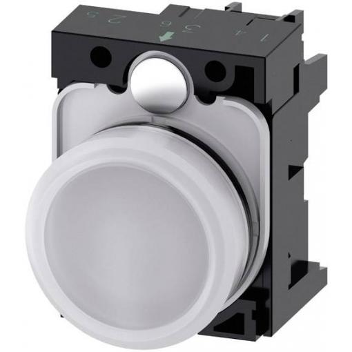 Siemens 3SU1106-6AA60-1AA0 světelný hlásič plochý bílá 230 V/AC 1 ks