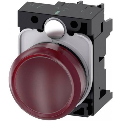 Siemens 3SU1106-6AA20-1AA0 světelný hlásič plochý červená 230 V/AC 1 ks
