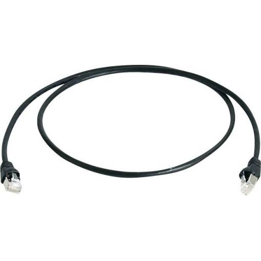 Telegärtner 100007969 RJ45 síťové kabely, propojovací kabely CAT 6A S/FTP 0.50 m černá samozhášecí, bez halogenů, UL certifikace 1 ks