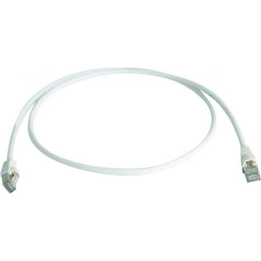 Telegärtner 100007991 RJ45 síťové kabely, propojovací kabely CAT 6A S/FTP 1.00 m bílá dvoužilový stíněný, s ochranou, samozhášecí 1 ks