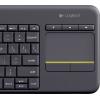 Logitech Wireless K400 Plus bezdrátový klávesnice německá, QWERTZ černá integrovaný touchpad, tlačítka myši