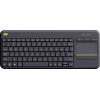 Logitech Wireless K400 Plus bezdrátový klávesnice německá, QWERTZ černá integrovaný touchpad, tlačítka myši