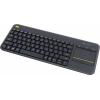 Logitech Wireless K400 Plus bezdrátový klávesnice německá, QWERTZ černá integrovaný touchpad, tlačítka myši
