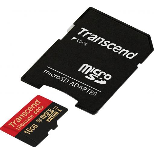 Transcend Ultimate (600x) paměťová karta microSDHC 16 GB Class 10, UHS-I vč. SD adaptéru