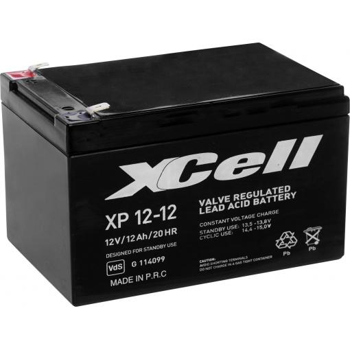 XCell XP1212 XCEXP1212 olověný akumulátor 12 V 12 Ah olověný se skelným rounem (š x v x h) 151 x 101 x 98 mm plochý konektor 6,35 mm bezúdržbové, VDS