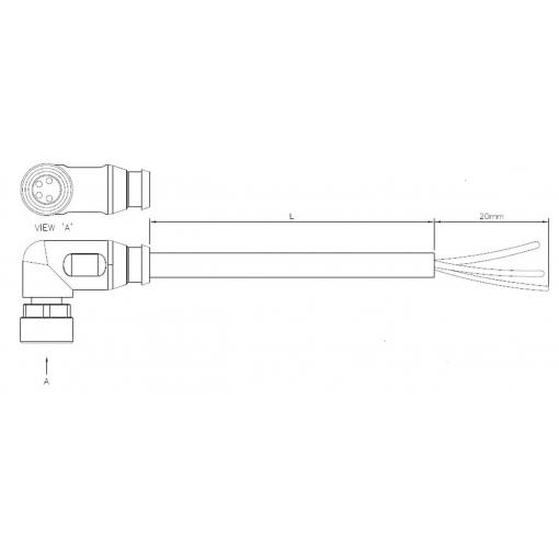 TE Connectivity upravený zástrčkový konektor pro senzory - aktory, 1-2273097-1, piny: 3, 5.00 m, 1 ks