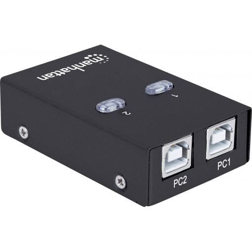 Manhattan Manhattan USB-A Automatic Sharing Switch, 2x USB-B Ports, 480 Mbps (USB 2.0) 2 porty USB 2.0 přepínač černá