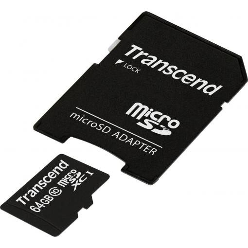 Transcend Premium paměťová karta microSDXC 64 GB Class 10, UHS-I vč. SD adaptéru