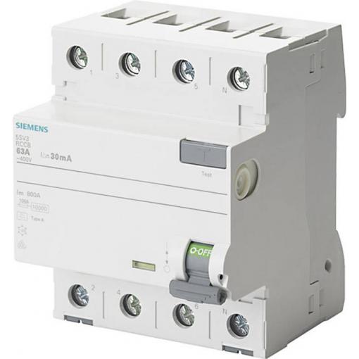 Siemens 5SV33466 5SV3346-6 proudový chránič A 4pólový 63 A 0.03 A 400 V