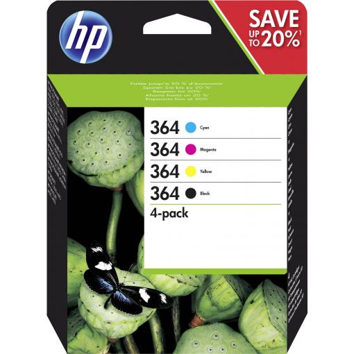 HP 364 Ink originál kombinované balení černá, azurová, purppurová, žlutá N9J73AE Inkousty
