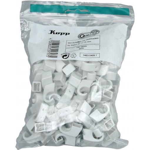 Kopp 348304091 hřebíkové příchytky 348304091 Průměr kabelového svazku (rozsah) 10 do 14 mm šedá 100 ks