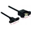 Delock USB kabel USB 2.0 USB Micro-B zásuvka, USB-A zásuvka 0.25 m černá 85109