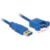 Delock USB kabel USB 3.2 Gen1 USB-A zástrčka, USB-A zásuvka 1.00 m modrá 85112