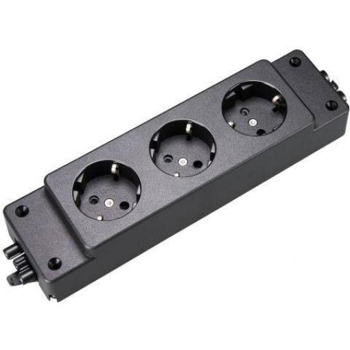 Wieland Electric 99.601.0028.0 3násobný zásuvkový modul bez spínače černá