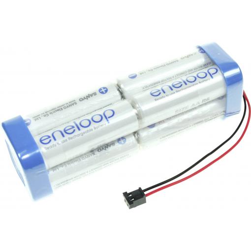 Panasonic eneloop Doppelwürfel F2x2x2 Graupner Akupack 8 x AA s kabelem, se zástrčkou Ni-MH 9.6 V 1900 mAh