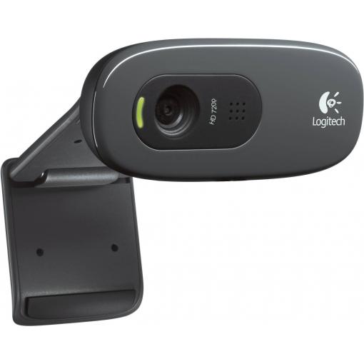 Logitech C270 HD webkamera, 1280 x 720 Pixel, stojánek, upínací uchycení