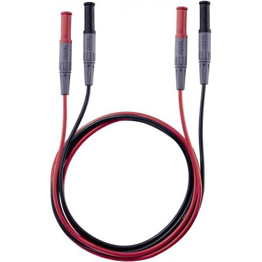 testo 0590 0013 sada bezpečnostních měřicích kabelů zástrčka 4 mm zástrčka 4 mm 1.00 m černá, červená 1 ks
