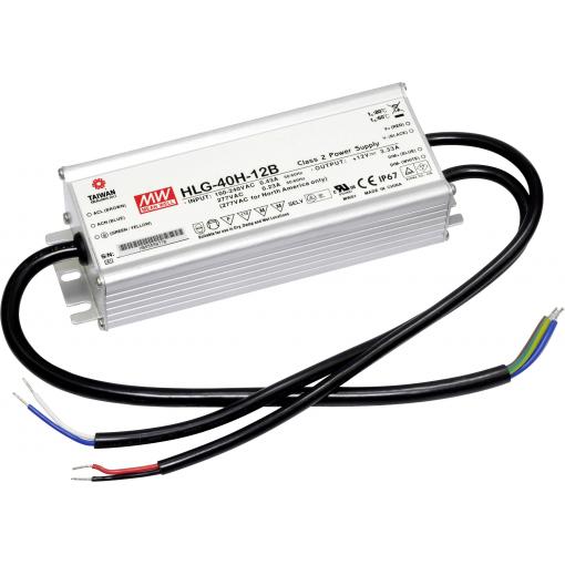 MEAN WELL HLG-40H-36B LED driver, napájecí zdroj pro LED konstantní napětí, konstantní proud 40 W 1.12 A 21.6 - 36 V/DC stmívatelný, PFC spínací obvod ,