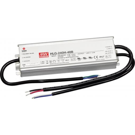 MEAN WELL HLG-240H-54B LED driver, napájecí zdroj pro LED konstantní napětí, konstantní proud 240 W 4.45 A 27 - 54 V/DC stmívatelný, PFC spínací obvod ,