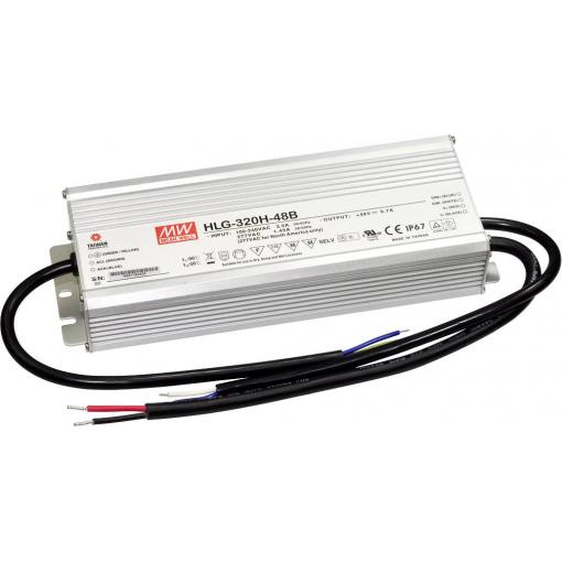 MEAN WELL HLG-320H-54B LED driver, napájecí zdroj pro LED konstantní napětí, konstantní proud 321 W 5.95 A 27 - 54 V/DC stmívatelný, PFC spínací obvod ,