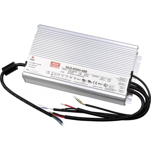 MEAN WELL HLG-600H-54B LED driver, napájecí zdroj pro LED konstantní napětí, konstantní proud 604 W 11.2 A 27 - 54 V/DC stmívatelný, PFC spínací obvod ,
