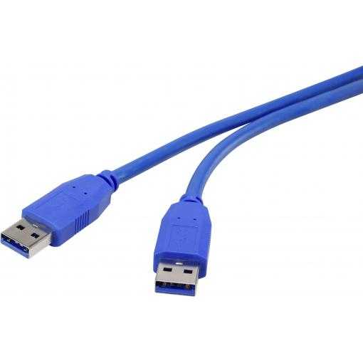 Renkforce USB kabel USB 3.2 Gen1 USB-A zástrčka, USB-A zástrčka 1.00 m modrá pozlacené kontakty RF-4369446
