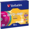 Verbatim 43297 DVD+RW 4.7 GB 5 ks Slimcase barevný