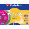 Verbatim 43297 DVD+RW 4.7 GB 5 ks Slimcase barevný