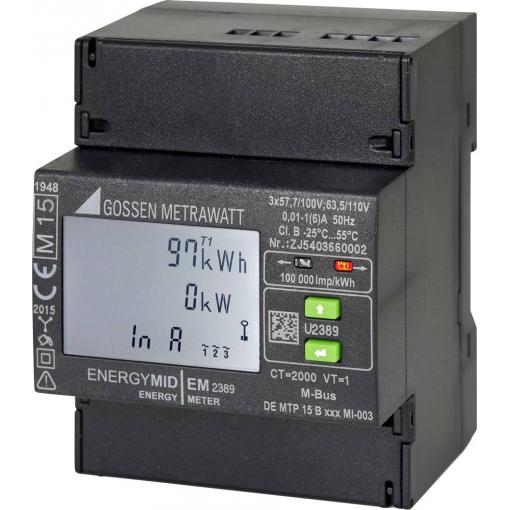Gossen Metrawatt U2389-V015 U2389-V015 třífázový elektroměr s připojením měniče digitální Úředně schválený: Ano 1 ks