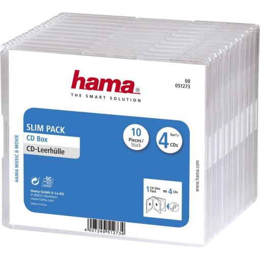Hama útlý obal na CD 00051273 4 CD/DVD/Blu-ray transparentní polystyren 10 ks