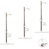 Woodland Scenics N lampa na dřevěném stožáru jednoduché hotový model WJP5638 3 ks