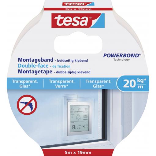 tesa GLASS 77741-00000-00 montážní páska tesa® POWERBOND transparentní (d x š) 5 m x 19 mm 1 ks