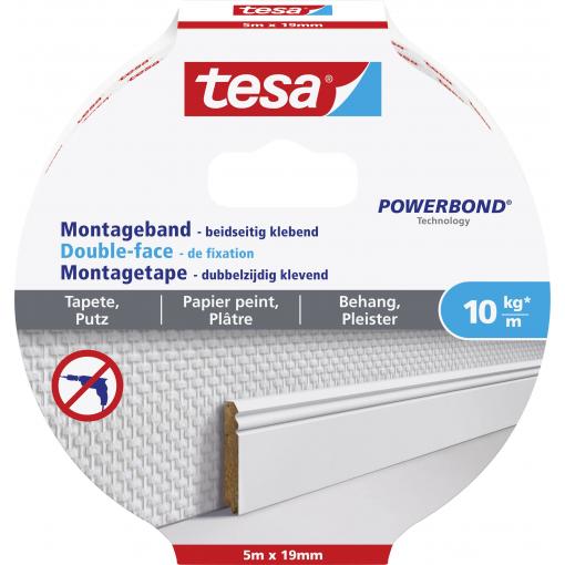 tesa WALLPAPER 77743-00000-00 montážní páska tesa® POWERBOND bílá (d x š) 5 m x 19 mm 1 ks