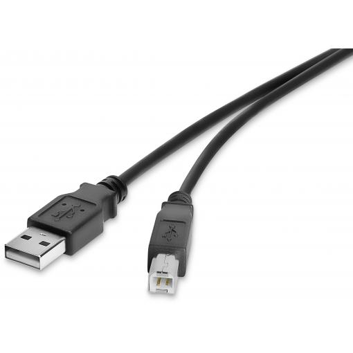 Renkforce USB kabel USB 2.0 USB-A zástrčka, USB-B zástrčka 0.50 m černá pozlacené kontakty RF-4463067