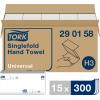 TORK 290158 Zickzack Universal papírové utěrky, skládané (d x š) 23 cm x 23 cm vysoce bílá  15 x 300 blistrů/bal.  4500 ks