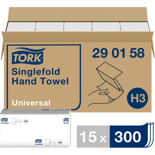 TORK 290158 Zickzack Universal papírové utěrky, skládané (d x š) 23 cm x 23 cm vysoce bílá  15 x 300 blistrů/bal.  4500 ks