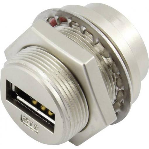 TRU COMPONENTS 93038c232 Kovová vestavná zásuvka USB A zásuvka, vestavná Množství: 1 ks