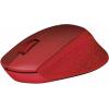Logitech M330 Silent Plus optická myš, přenos bezdrátový, 3 tlačítko, 1000 dpi, červená