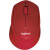 Logitech M330 Silent Plus optická myš, přenos bezdrátový, 3 tlačítko, 1000 dpi, červená